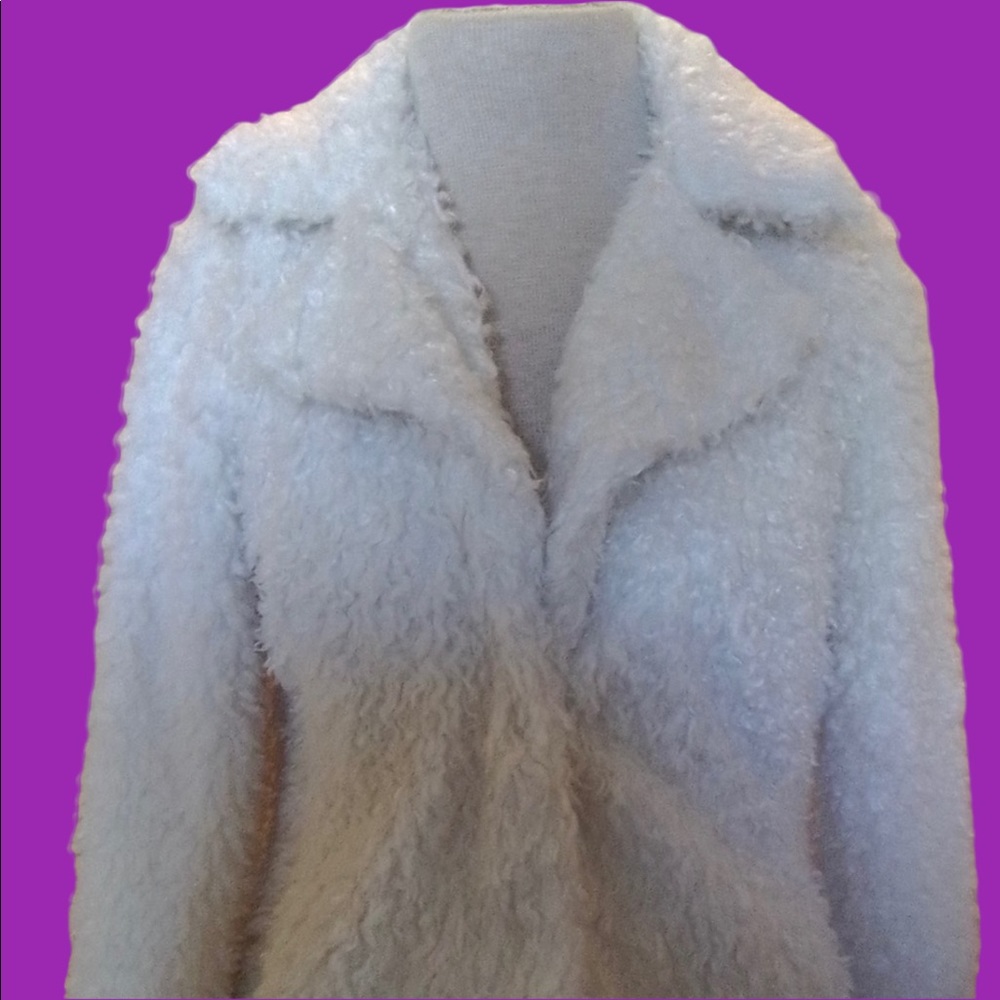 Fuzzy white coat